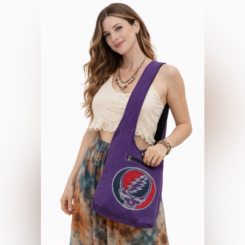 NWT Grateful Dead Purple Steal Your Face Crossbody Bag